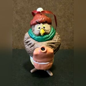 Charming Owl Ornament with Red Hat and Green Scarf